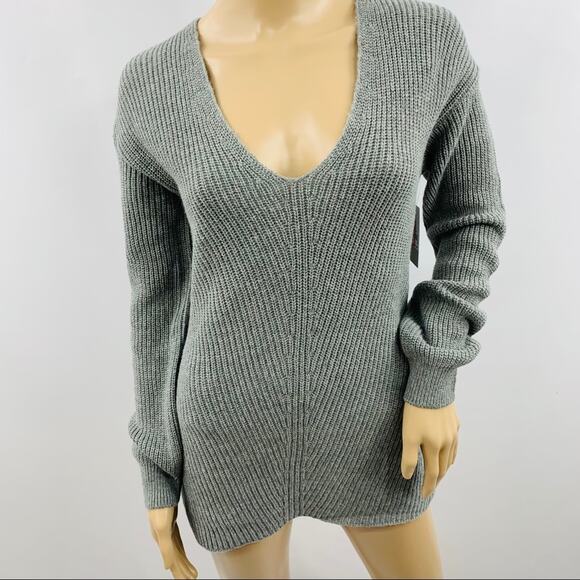 BP Grey Cloudy Heather V Neck Sweater - Picture 1 of 12